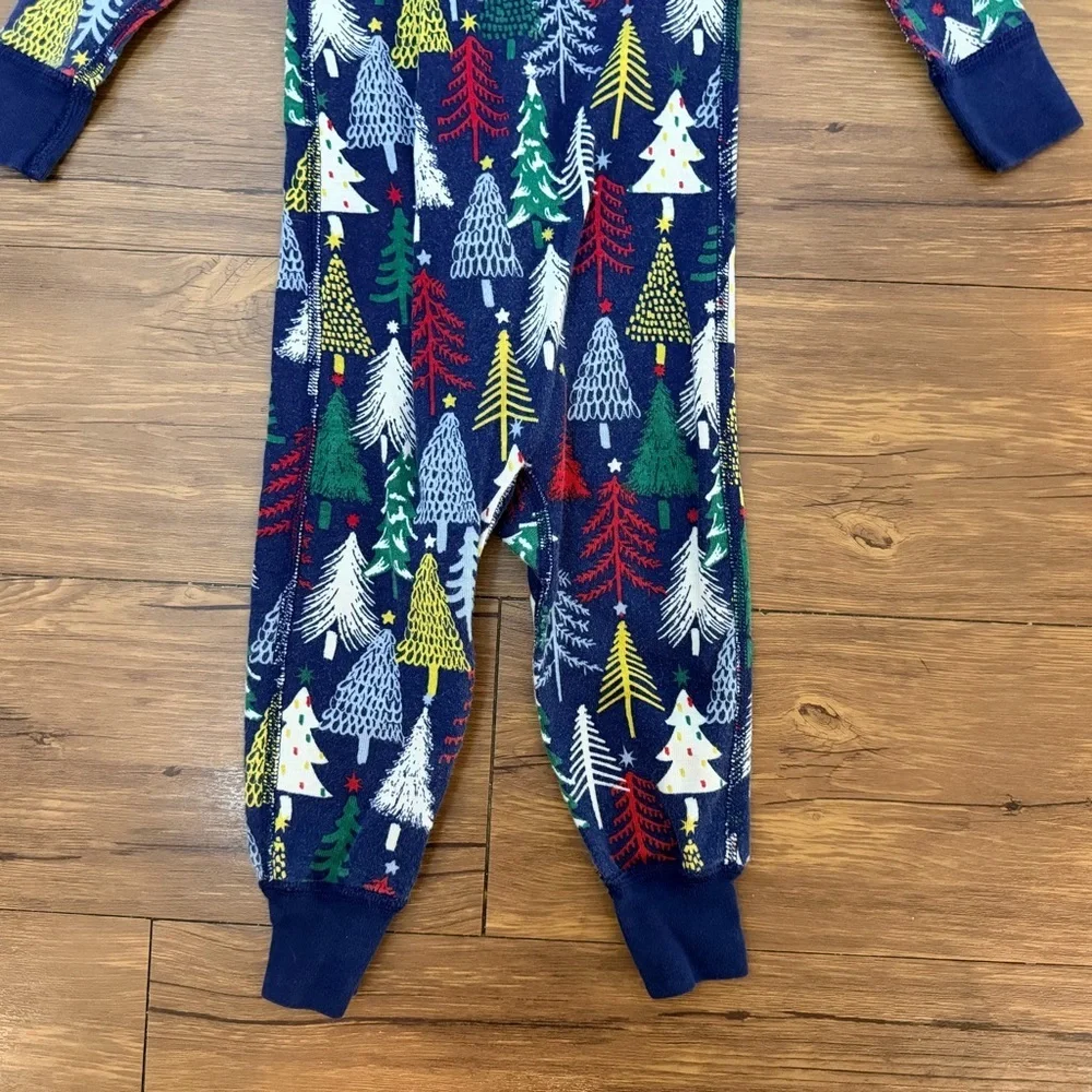 Hanna Andersson Baby Zip Sleeper Pajamas Size 18-24M Twinkly Trees On Navy